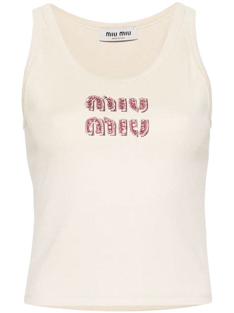 miu miu cherry tank|farfetch miumiu tank tops.